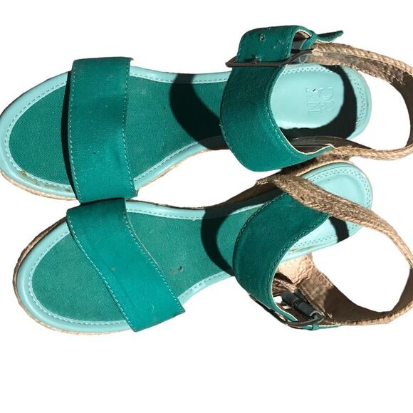 NY and Co aqua wedge sandals new never worn size 9 - Picture 2 of 4